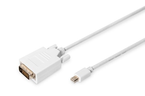 Kabel adapter Displayport 1080p 60Hz FHD Typ miniDP/DVI-D (24+1) M/M biały 2m