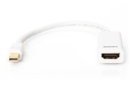 Kabel adapter Displayport 1080p 60Hz FHD Typ miniDP/HDMI A M/Ż biały 0,15m