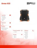 ARMOR A30 1TB USB 3.0 BLACK-ORANGE / PANCERNY / wstrząsoodporny