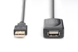 Przedłużacz/Extender USB 2.0 HighSpeed Typ USB A/USB A M/Ż aktywny, czarny 5m