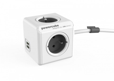 Listwa zasilająca PowerCube Extended USB 1,5m 2402GY/FREUPC Szara