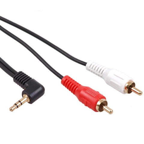 Przewód mini jack 3,5mm kątowy 2RCA 3m MCTV-825 Czarny