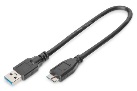 Kabel połączeniowy USB 3.1 Gen.1 SuperSpeed 5Gbps Typ USB A/microUSB B M/M czarny 0,25m