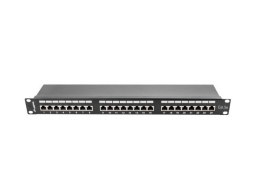 Patch Panel 24 Port 1U Kat.5E czarny ekranowany