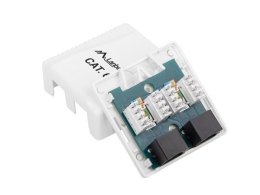 Gniazdo natynkowe 2x RJ45 Kat.6 białe