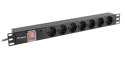 Listwa zasilająca Rack PDU 19" 1U 10A 7X SCHUKO 2m czarny C14