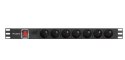 Listwa zasilająca Rack PDU 19" 1U 16A 7X 230V PL 2m czarna