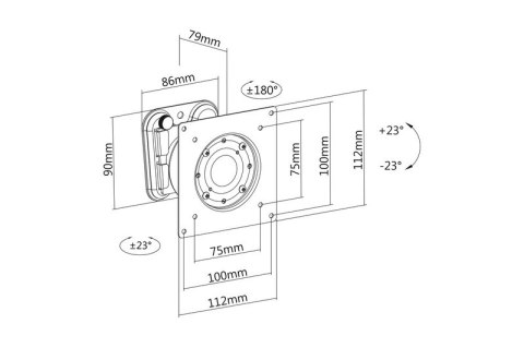Uchwyt ścienny pojedynczy, 1xLCD, max. 27, max. obciążenie 15kg, uchylno-obrotowy 360 (PIVOT) Uchwyt ścienny pojedynczy, 1xLCD, max. 27, max. obciążenie 15kg, uchylno-obrotowy 360 (PIVOT)