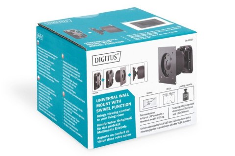Uchwyt ścienny pojedynczy, 1xLCD, max. 27, max. obciążenie 15kg, uchylno-obrotowy 360 (PIVOT) Uchwyt ścienny pojedynczy, 1xLCD, max. 27, max. obciążenie 15kg, uchylno-obrotowy 360 (PIVOT)