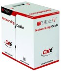 Kabel instalacyjny skrętka UTP Cat6 4x2 drut 100% miedź 305m szary