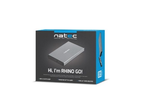 Kieszeń zewnętrzna HDD/SSD Sata Rhino Go 2,5 USB 3.0 szara Kieszeń zewnętrzna HDD/SSD Sata Rhino Go 2,5 USB 3.0 szara