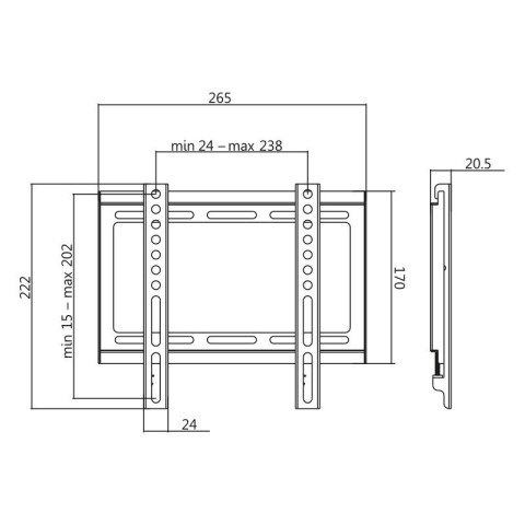 Uchwyt ścienny 23-42 LCD/LED VESA, max. 35kg Uchwyt ścienny 23-42 LCD/LED VESA, max. 35kg