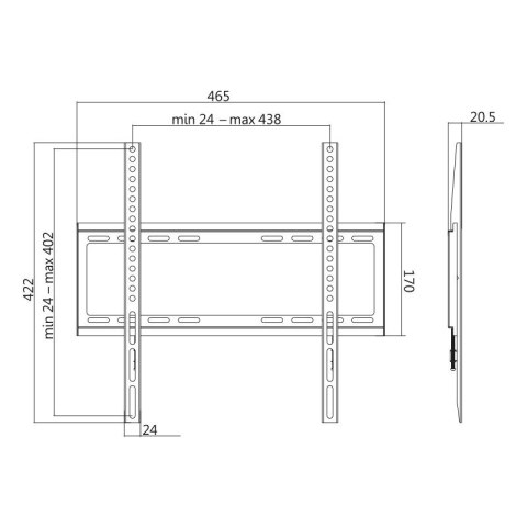 Uchwyt ścienny 32-55 LCD/LED VESA, max. 35kg Uchwyt ścienny 32-55 LCD/LED VESA, max. 35kg