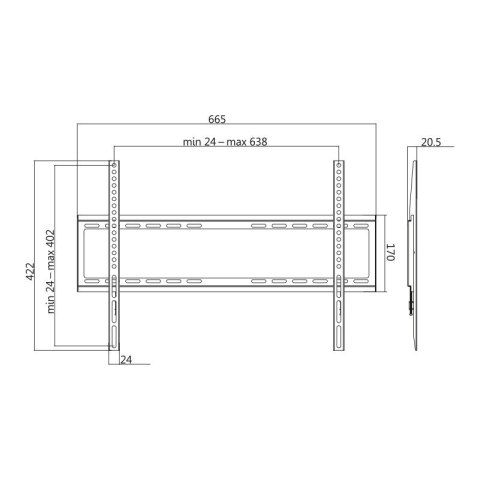 Uchwyt ścienny 37-70 LCD/LED VESA, max. 35kg Uchwyt ścienny 37-70 LCD/LED VESA, max. 35kg