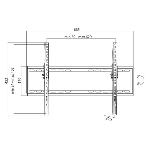 Uchwyt ścienny 37-70 LCD/LED VESA, max. 35kg Uchwyt ścienny 37-70 LCD/LED VESA, max. 35kg
