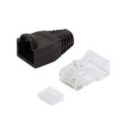 Wtyki RJ45 CAT.6 100szt. UTP z osłoną, czarne