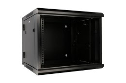 Szafka wisząca rack 6U 600x600 czarna dwusekcyjna