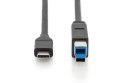 Kabel połączeniowy USB 3.0 SuperSpeed 5Gbps Typ USB C/B M/M Power Delivery czarny 1.8m