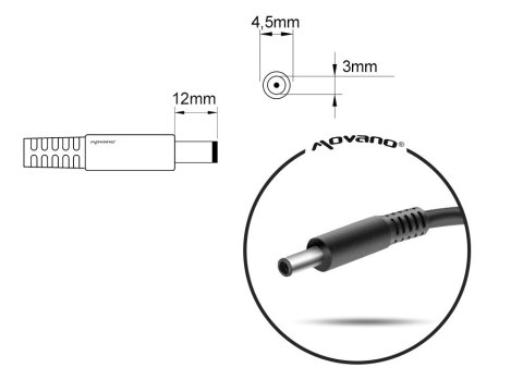 Ładowarka/zasilacz 19.5v 4.62a (4.5x3.0 pin) - dell 90W Ładowarka/zasilacz 19.5v 4.62a (4.5x3.0 pin) - dell 90W