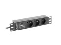 Listwa zasilająca Rack PDU 10 cali 1U 3x PL 2m 16A 230V PL czarna