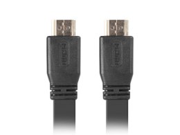 Kabel HDMI-HDMI v2.0 1.8m czarny płaski 4K 60Hz, pełna miedź