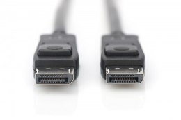 Kabel połączeniowy DisplayPort z zatrzaskami 8K 30Hz UHD Typ DP/DP M/M czarny 2m