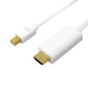 Kabel mini DisplayPort do HDMI,4K, 3m Biały