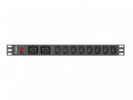 Listwa zasilająca Rack PDU 19 cali 1U 16A 2X C19 8X IEC C13 czarny C20