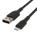 Kabel Braided USB- Lightning 2m czarne