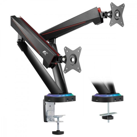 Uchwyt Gamingowy Na 2 Monitory RS887 Uchwyt Gamingowy Na 2 Monitory RS887