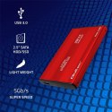 Obudowa na dysk HDD/SSD 2.5 cala SATA3 | USB 3.0 | Czerwona