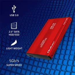 Obudowa na dysk HDD/SSD 2.5 cala SATA3 | USB 3.0 | Czerwona