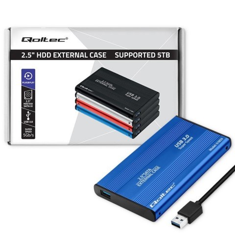 Obudowa na dysk HDD/SSD 2.5 cala SATA3 | USB 3.0 | Niebieska Obudowa na dysk HDD/SSD 2.5 cala SATA3 | USB 3.0 | Niebieska
