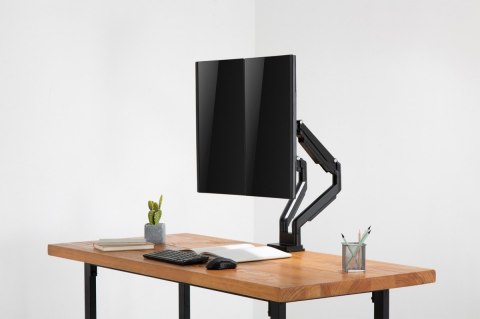 Ramię biurkowe podwójne z zaciskiem regulowane 2xLCD max. 32" max. 2x 9kg uchylno-obrotowe czarny Ramię biurkowe podwójne z zaciskiem regulowane 2xLCD max. 32" max. 2x 9kg uchylno-obrotowe czarny