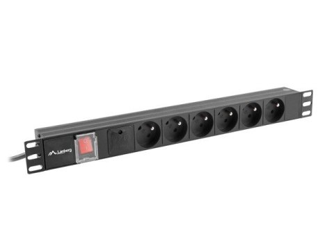 Listwa zasilająca rack PDU 19 cali 1U 16A 6X 230V PL 2m czarna