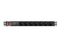 Listwa zasilająca rack PDU 19 cali 1U 16A 7X 230V PL SPD-3MP 2m czarna