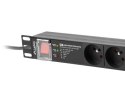 Listwa zasilająca rack PDU 19 cali 1U 16A 7X 230V PL SPD-3MP 2m czarna