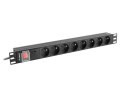 Listwa zasilająca rack PDU 19 cali 1U 16A 8X 230V PL 2 czarna