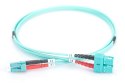 Patchcord światłowodowy FO LC-SC MM 50/125 OM3 duplex LSOH 1m