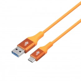 Kabel USB 3.0 - USB C 2m PREMIUM 3A pomarańczowy TPE