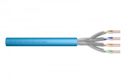 Kabel teleinformatyczny instalacyjny kat.6A, S/FTP, Eca, drut, AWG 23/1, LSOH, 100m ofoliowany Niebieski