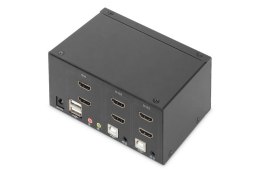 Przełącznik KVM 2 portowy HDMI, Dual Display, 4K 30Hz