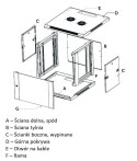 Szafa rack 18U 600x450mm czarna wisząca