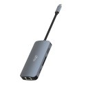 HUB USB-C 8 portów MT5044 3xUSB-A 3.0, 1xUSB-C PD, 1xRJ45, 1xHDMI 4K, 1xSD 1xMicro SD