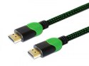 Kabel HDMI 2.0 zielono-czarny 1,8m, GCL-03