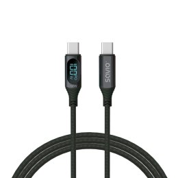 Kabel USB - USB C z wyświetlaczem, 100W, CL-174