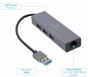 Adapter USB-AM to LAN GbE Hub 3xUSB 3.0