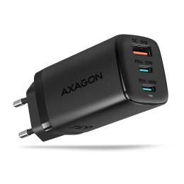 ACU-DPQ65 Ładowarka sieciowa, GaN 65W, 3x port (USB-A + dual USB-C), PD3.0/QC4+/PPS/Apple, czarna