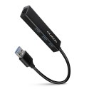 HMA-GL3A Wieloportowy hub USB 4in1, 5Gbps, 3x USB-A + GLAN, metalowy, 20cm USB-A kabel