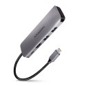 HMC-5 Wieloportowy hub USB 5in1, 5Gbps, 2x USB-A, HDMI 4K/30Hz, SD/microSD, PD 100W, 20cm USB-C kabel